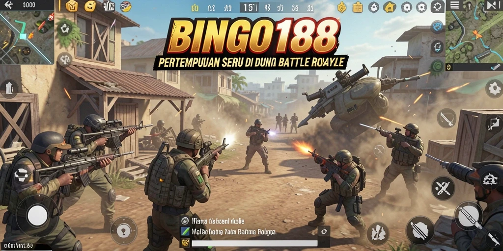 Tampilan gameplay mendebarkan dari BINGO188 dalam pertempuran Battle Royale.