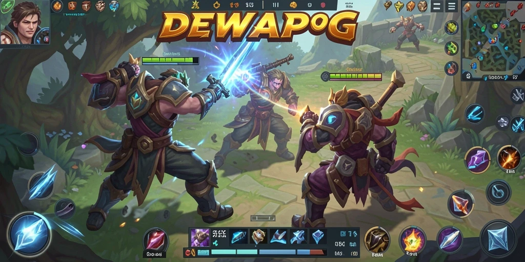 Screenshot DEWAPG menampilkan aksi pertarungan seru di arena.