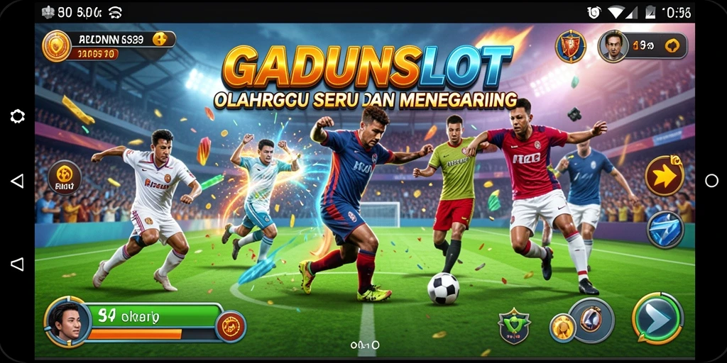 Tampilan gameplay GADUNSLOT yang menegangkan dengan aksi olahraga seru.