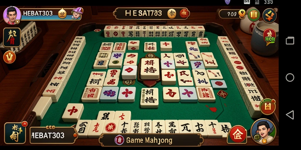 Tampilan gameplay HEBAT303 yang menawan dengan ubin Mahjong yang berwarna-warni.
