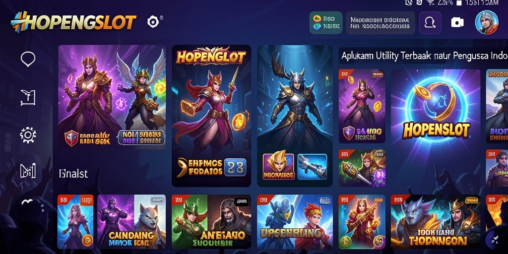 Tampilan utama HOPENGSLOT yang menampilkan fitur utilitas dan gameplay.