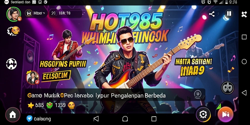 Screenshot HOT985 menunjukkan permainan musik yang interaktif dan mengasyikkan.