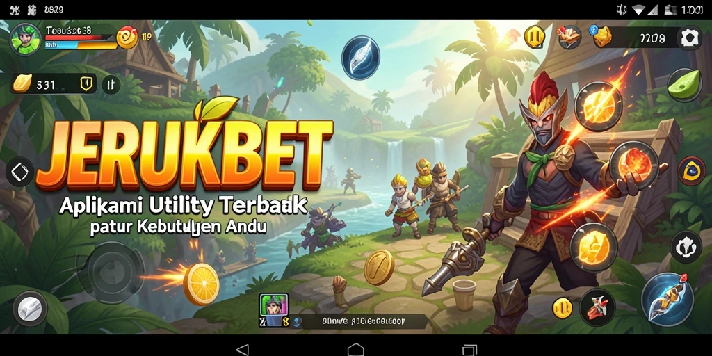 Tampilan utama JERUKBET dengan fitur-fitur Utility yang memudahkan pengguna.