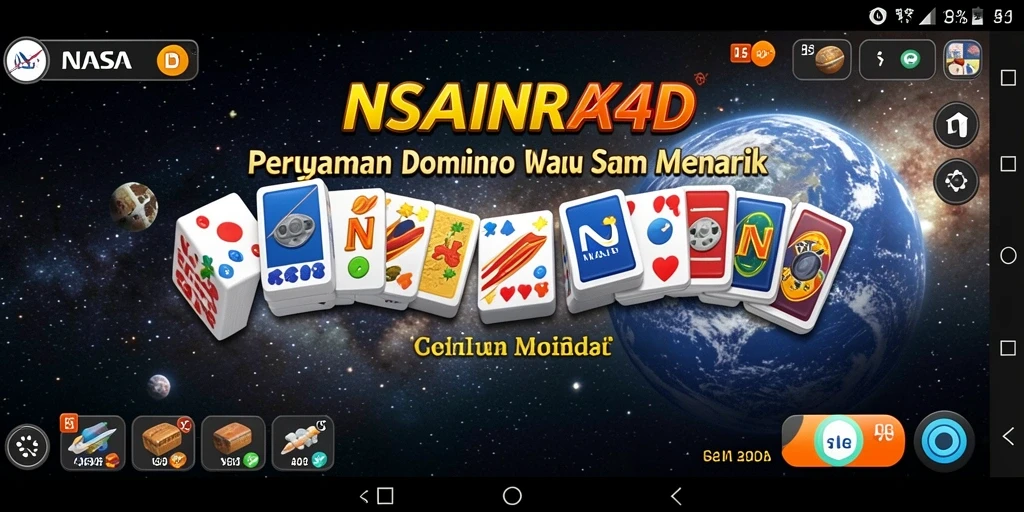 Screenshot utama NASA4D menampilkan gameplay Domino yang seru.