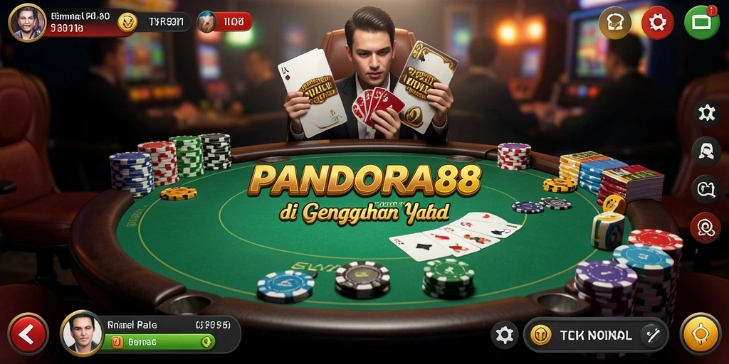 Screenshot menampilkan pemain Poker yang sibuk di meja permainan.