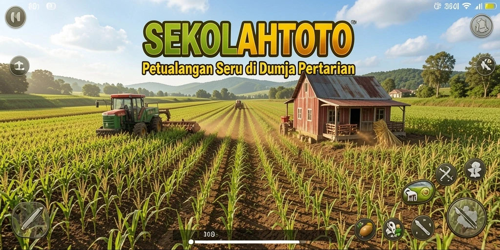 Tangkapan layar gameplay menunjukkan petani merawat tanaman di ladang.
