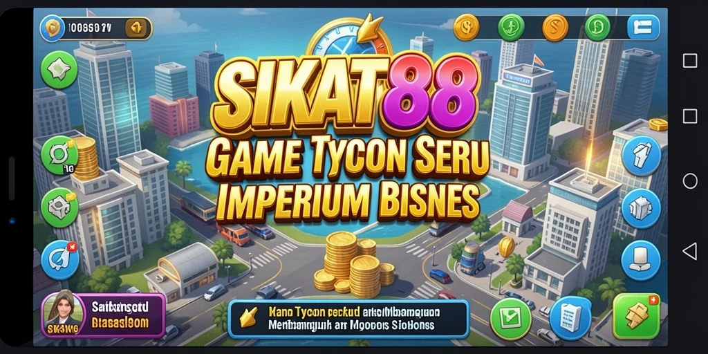 Screenshot gameplay <strong>SIKAT88</strong> menunjukkan aktivitas manajemen bisnis yang seru.