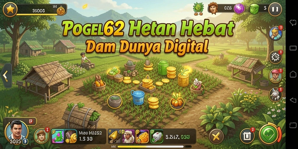 Tangkapan layar gameplay TOGEL62 menampilkan kebun yang indah dan subur.